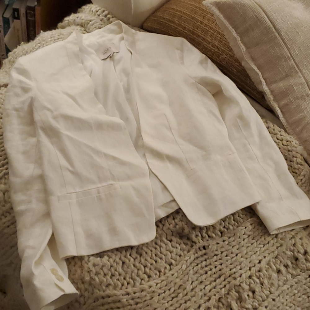 Loft Ivory/Cream 100% linen jacket